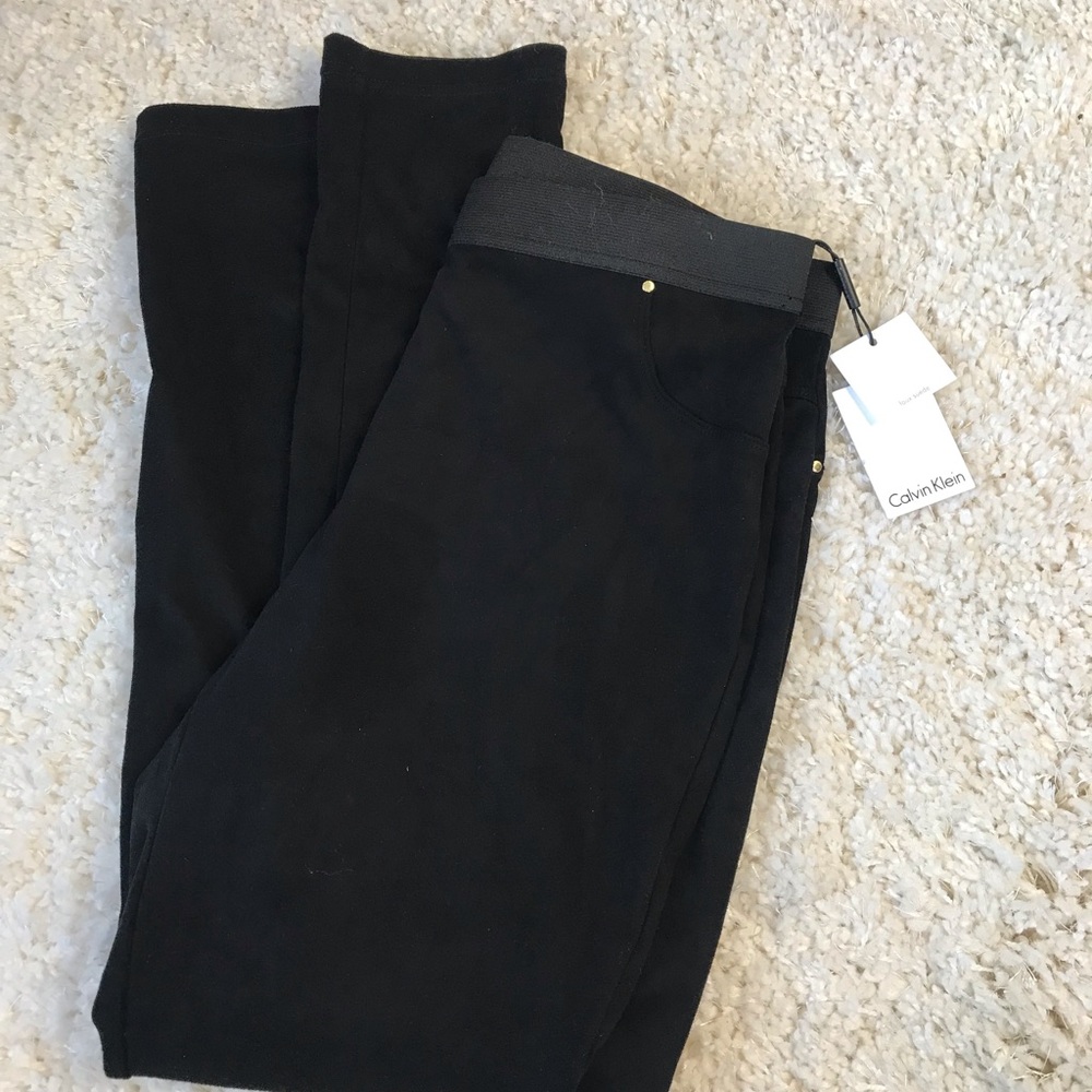 Black Suede Calvin Klein Leggings